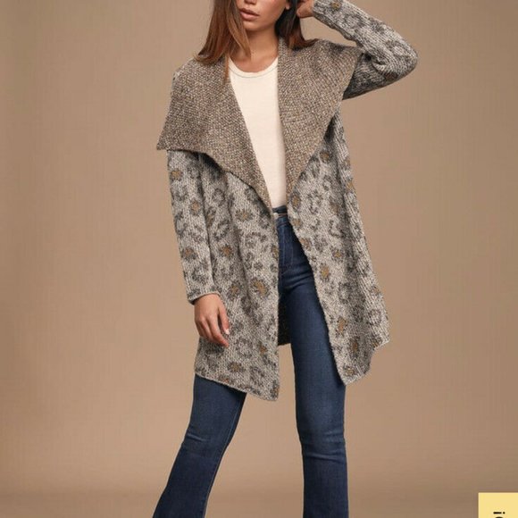 NWT Cupcakes and Cashmere Mel Leopard Jacquard Kni - Picture 2 of 7